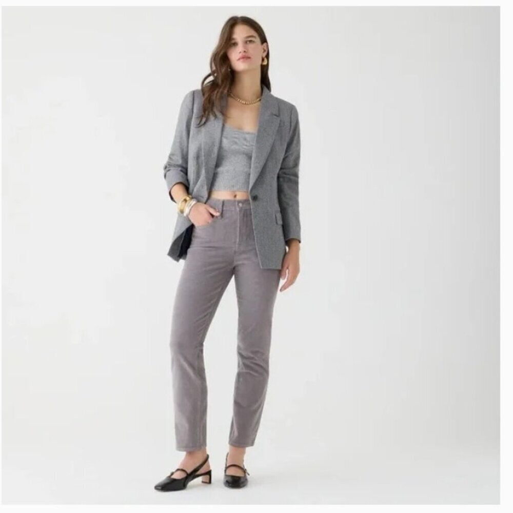 J. Crew Light Grey City Fit Straight Leg Corduroy Pants - Size 33
